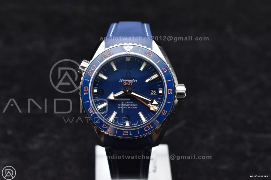 Clone Ocean Co-Axial Dial Super Strap Blue GMT A8605 600M Best Blue VSF on Edition Ceramic Trendsetting Planet 43.5mm Bezel 1009 Rubber 1:1 0313